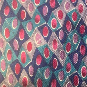 Gralon & Lockwood Silk Tie Vintage Abstract Geometric Circles Rings Pink Blue